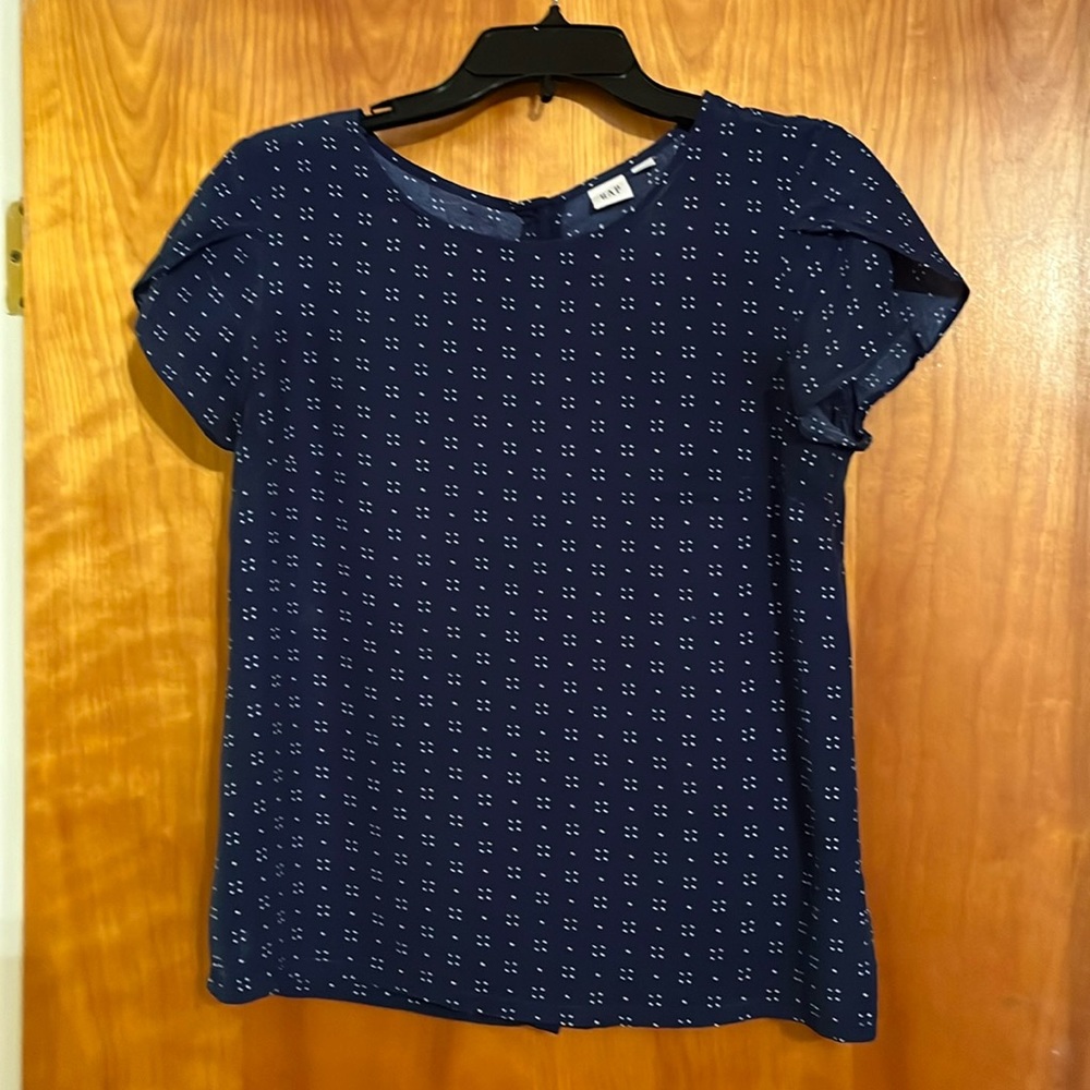 Blue Navy dot blouse